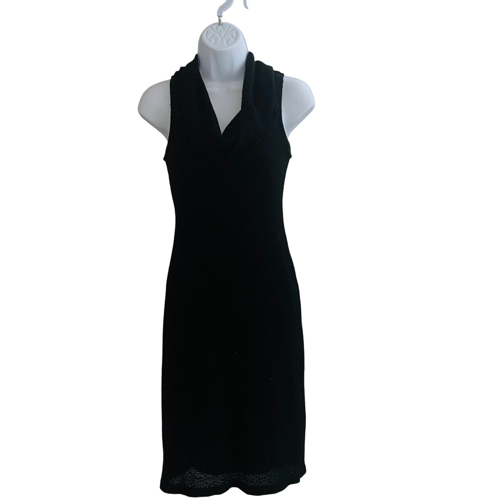 Vintage City Triangles Y2K Whimsigoth Sparkly Cowl Neck Dress S Glitter Bodycon